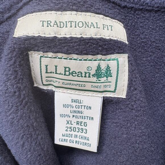 LL Bean Flannel Shirt Sz XL Green Black Plaid Lined Shacket Button Up Utility - Picture 6 of 8
